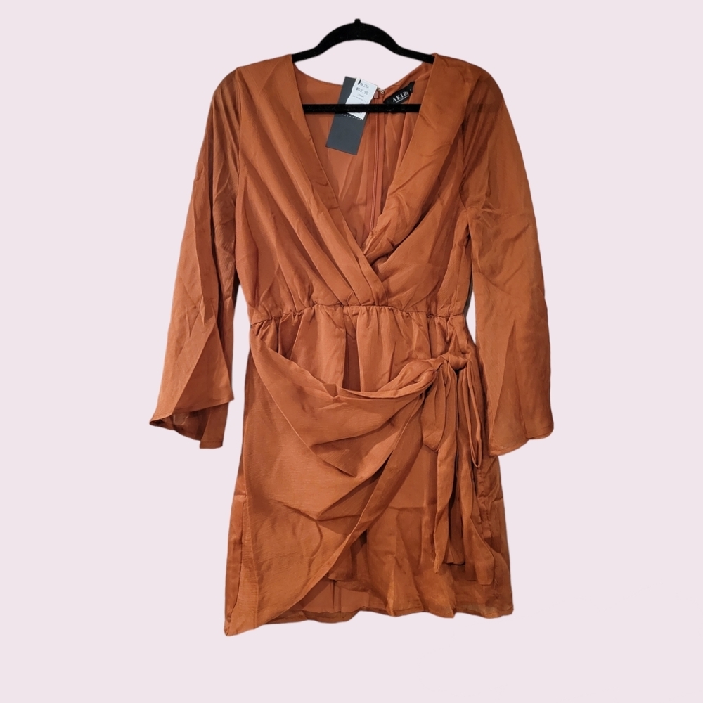 New satin wrap dress - Picture 1 of 1